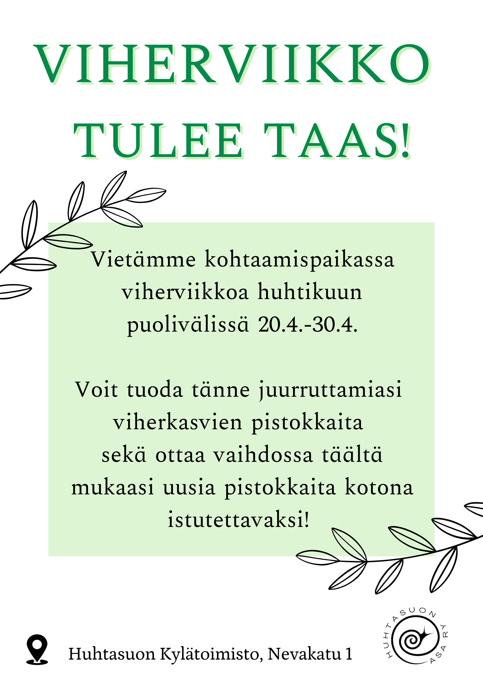 Sisäänkäynti Huhtasuon Kylätoimistoon